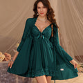 Women’s Lace Nighty 3 Piece Set- Deep Green 405