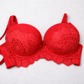 Red Lace Push Up Bra – Padded Underwire Floral Design for Women 431