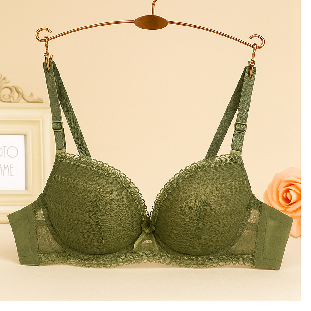 Olive Green Color Push-Up Bra 447