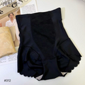Scalloped High-Waist Control Panty- Black