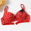 White Dotted Red Support Bra 447