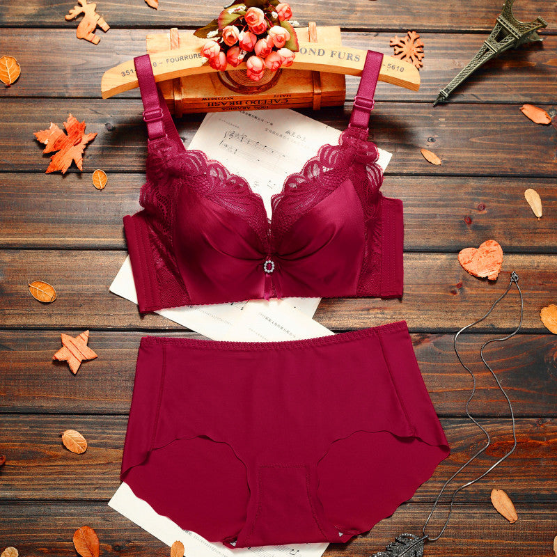 Mahroon Silk Bra With Lace Details 456