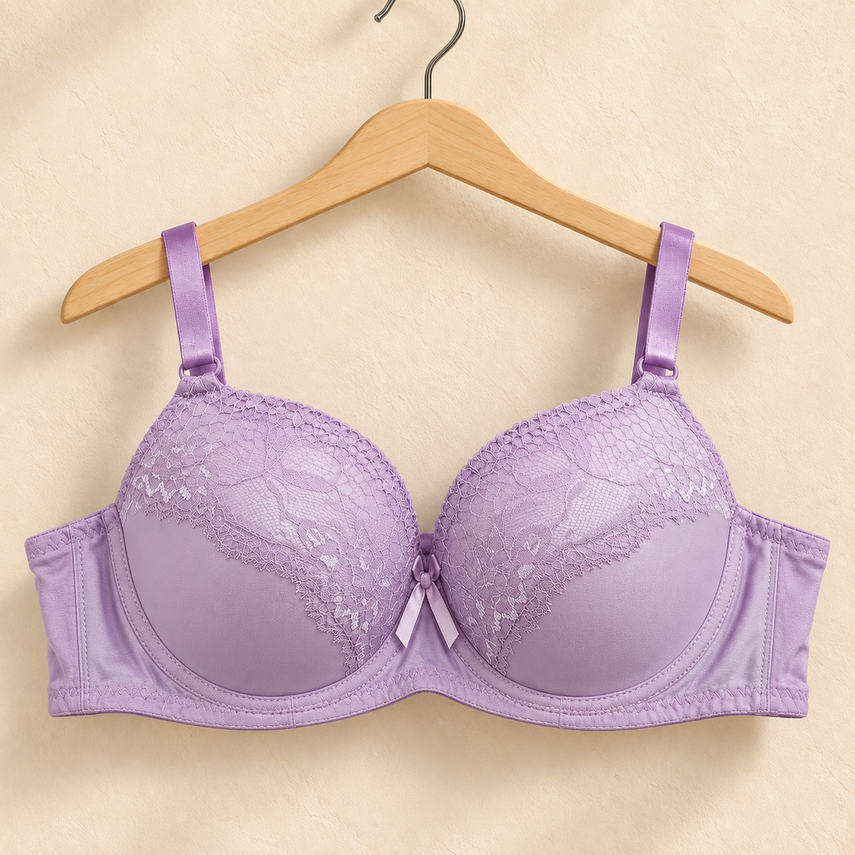 Light Purple Lace Detail Support Bra - C Cup A5-D5