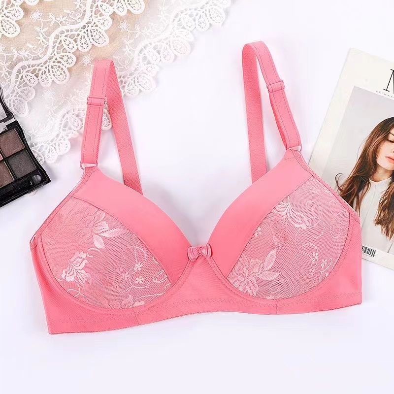 Soft Lace Bra with Natural Support - Pink 443