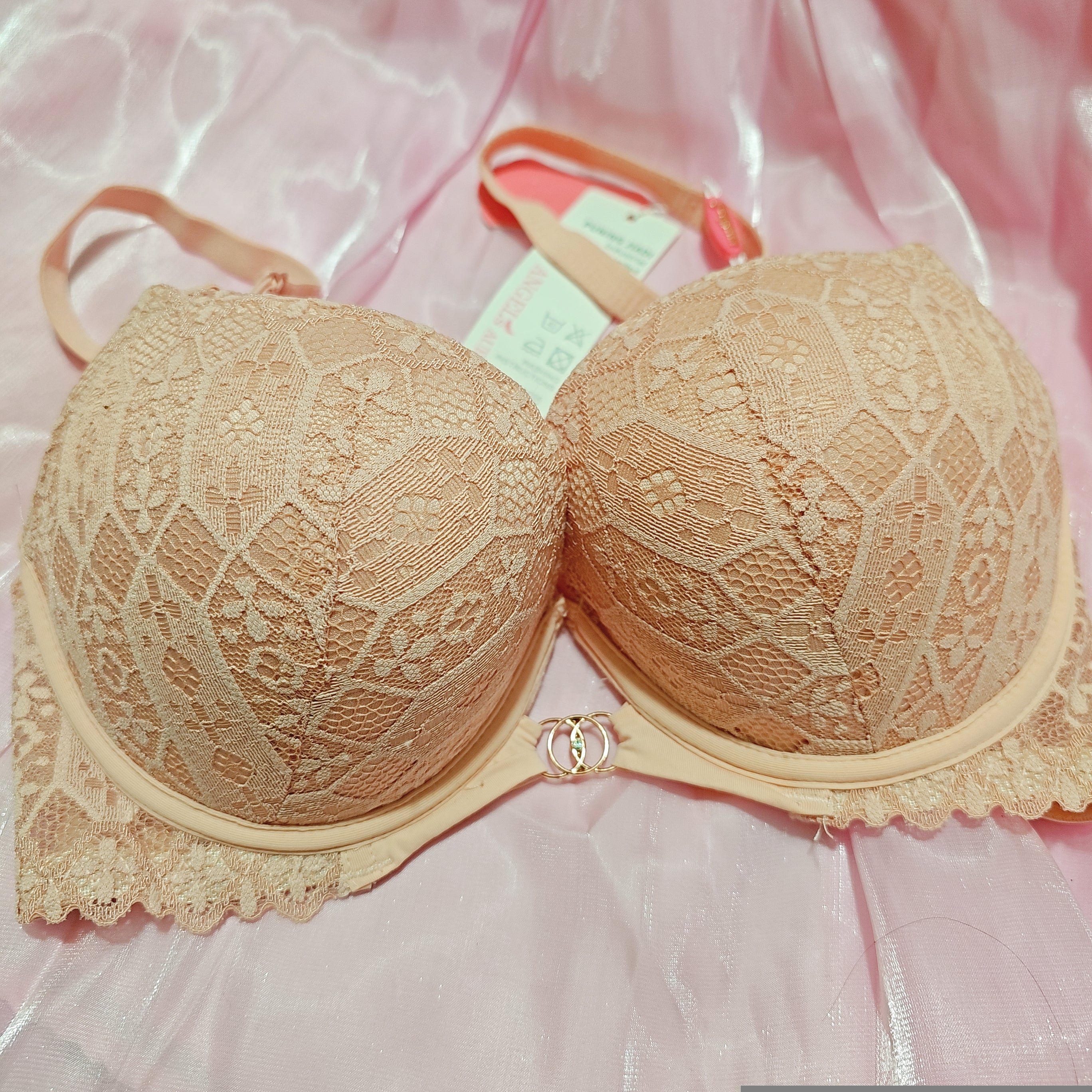 Dusty Pink Lace Push Up Bra – Cute & Romantic Style | Pakistan 431