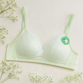 Youth Bra with Lace Trim - Light Green