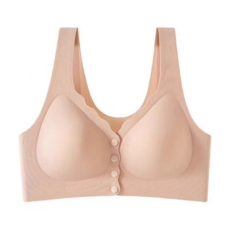 Seamless Front-Button Nursing Bra- Skin 455