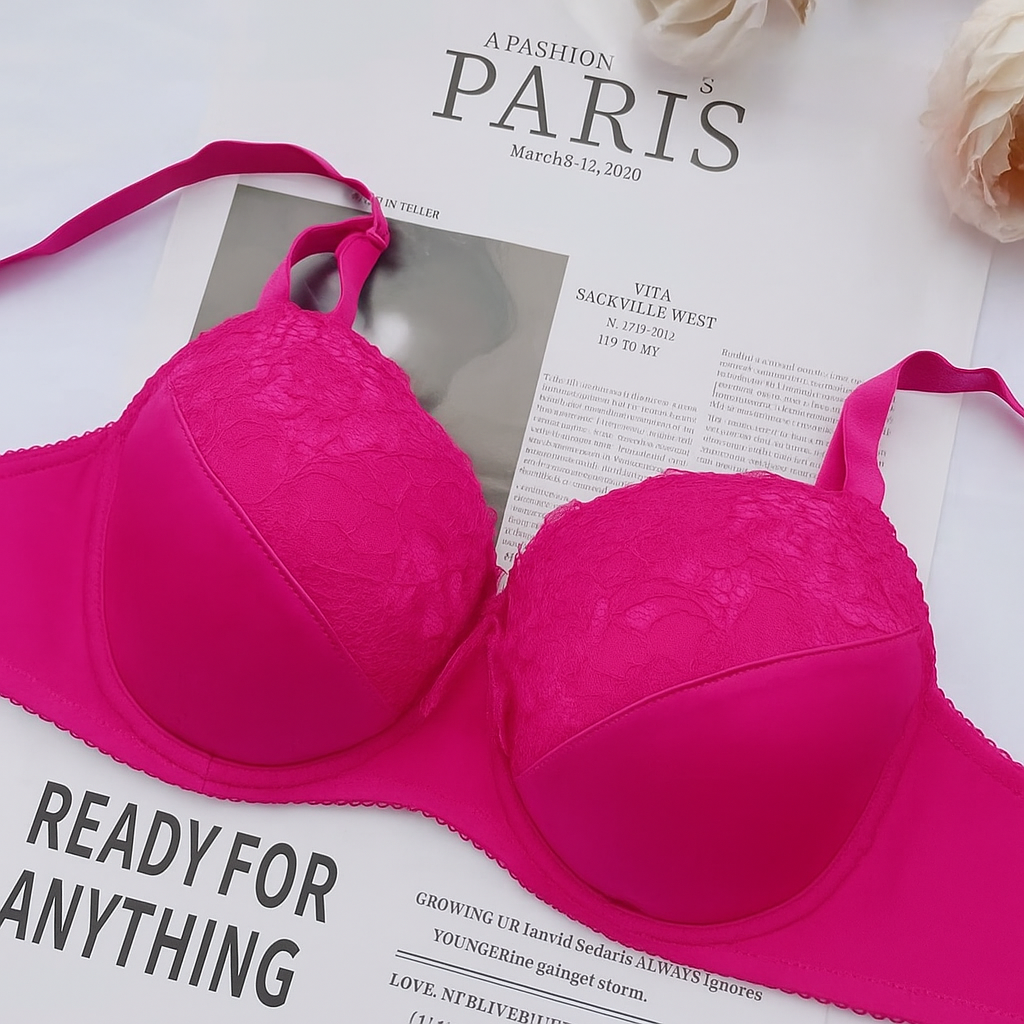 Pink Lace Detail Shaping Bra 443
