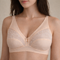 Net Design Cotton Bra - Skin 444