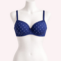 Blue Polka Dot Wired Padded Bra for Women – Soft Comfortable Daily Wear 407| Pakistan