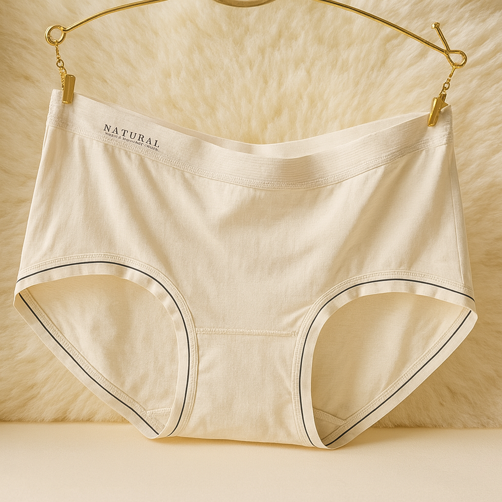 High-Rise Contrast Trim Cotton Panty- LU006