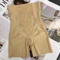 High-Waist Lace Panel Shaping Shorts -Skin