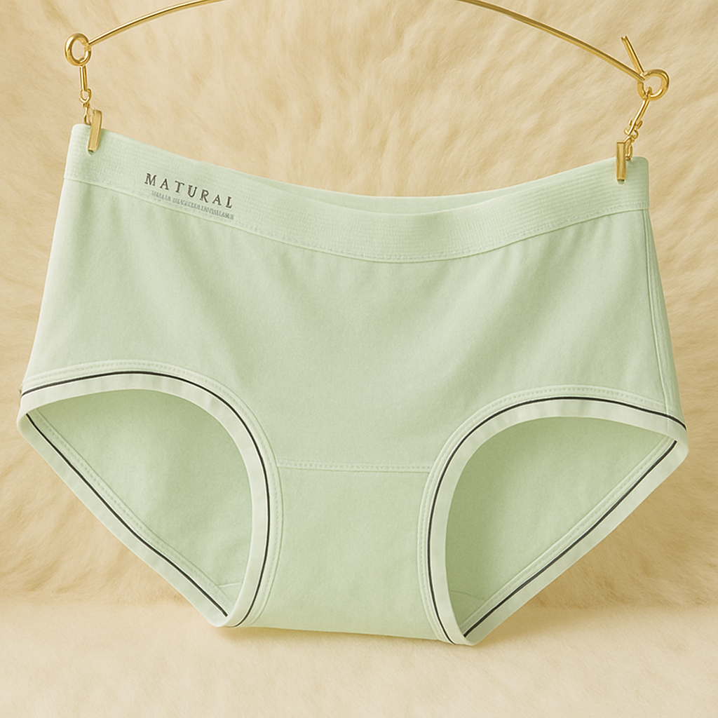 High-Rise Contrast Trim Cotton Panty- LU006