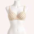 Light Brown Polka Dot Wired Padded Bra for Women – Soft Comfortable Daily Wear 407