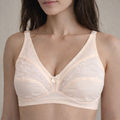 Net Design Cotton Bra - Peach 444
