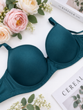 Dark Teal Green Smooth Thin Padded Support Bra -C Cup
